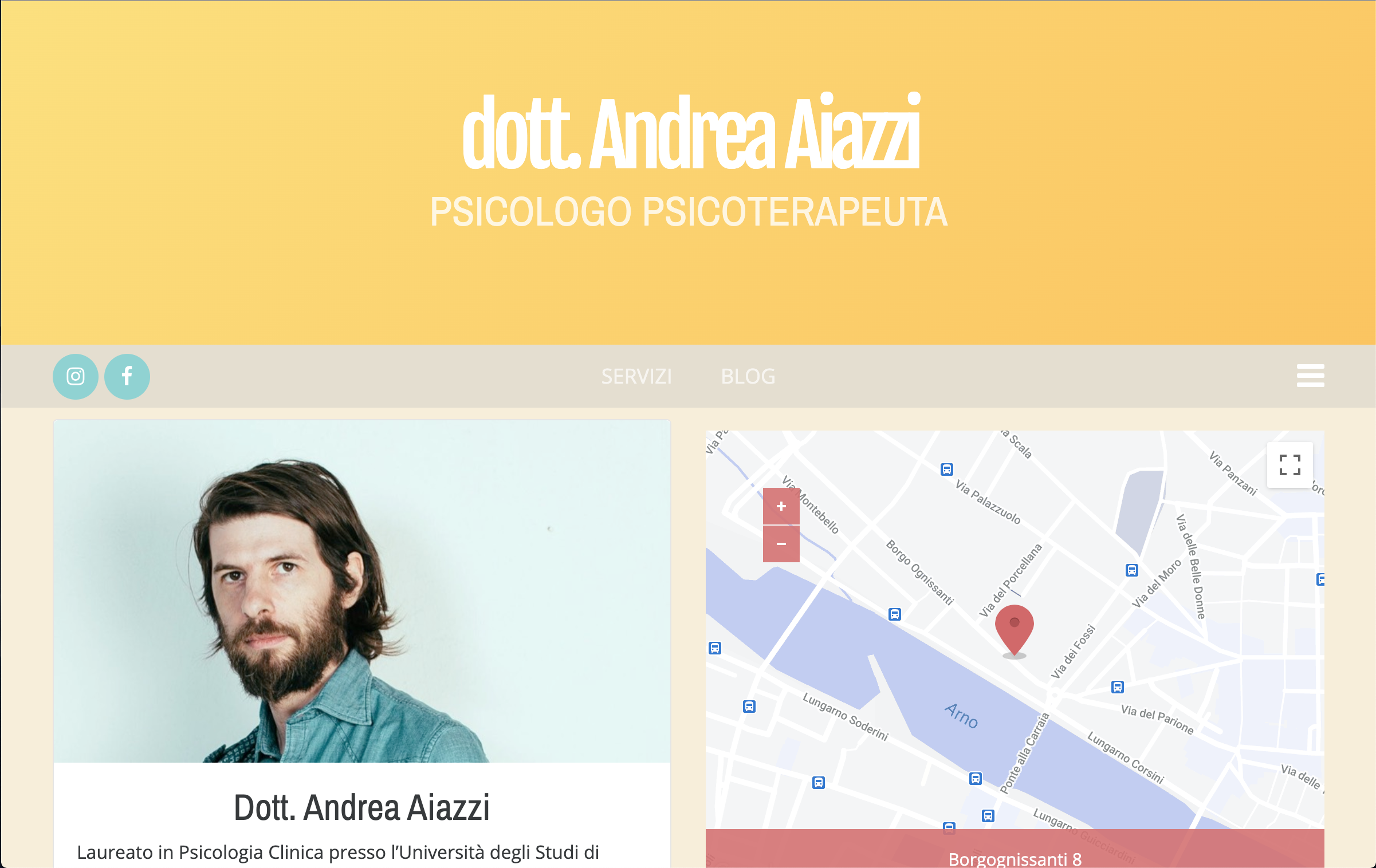 Website da template per psicologo a firenze