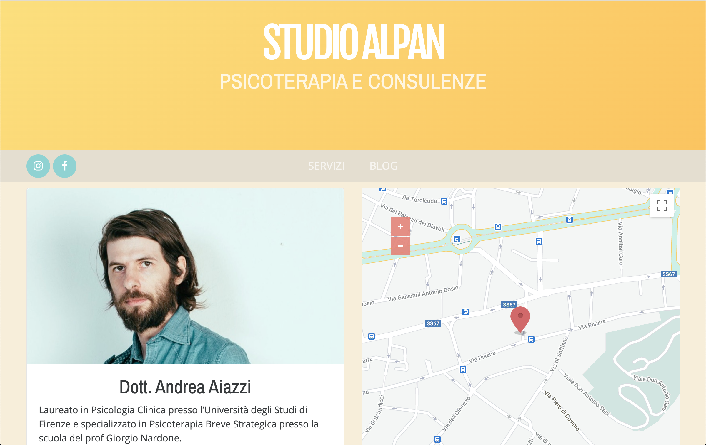 Sito da web template per studio di psicologia a Firenze